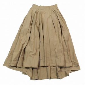 マディソンブルー MADISONBLUE TUCK VOLUME SKIRT フレアスカート タック ギャザー ロング ミモレ丈 S ブラウン系 MB164-6007/12 レディー