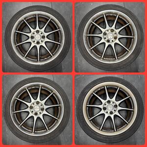 【格安スタート】 WORK ワーク XSA イクサ 03C 7J 17インチ 7J +45 4H 4穴 PCD100 ホイール タイヤ 4本セット 205/45R17 廃盤 ナンカン 軽