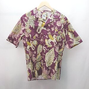 ◇ ◎ ZARA フロントボタン ノッチドラペルカラー 半袖 シャツ サイズ USA S パープル ピンク イエロー メンズ E