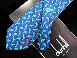 ♪今週の特売980円～♪1637♪状態並品【dunhill】ダンヒル【イルカ 海豚 柄】ネクタイ♪