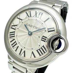 CARTIER/カルティエ バロンブルーMM W6920084(3653) 腕時計 ステンレススチール クオーツ シルバー文字盤 レディース