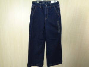 b922◆AMERICAN EAGLE OUTFITTERS スーパーストレッチ ワイドレグ ジーンズ◆新品 アメリカンイーグル 4 SHORT w27 インディゴ デニム4E 