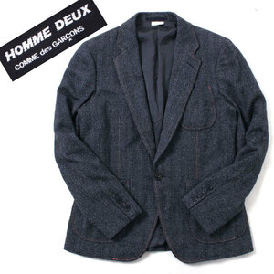 COMME des GARCONS HOMME DEUX 製品洗い加工コントラストステッチジャケット sizeXS ブルー系 DN-J063 コムデギャルソン オム ドゥ AD2014