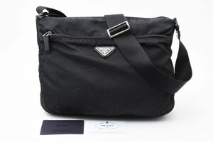 1円 PRADA　プラダ　テスート　ナイロン　リナイロン　ショルダーバッグ　斜めかけ　マチなし　トライアングルロゴ　BT0421　ギャラ付 3743