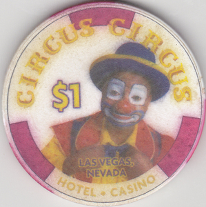 世界のカジノチップ【CIRCUS CIRCUS $1 A】ラスベガス　送料無料！！