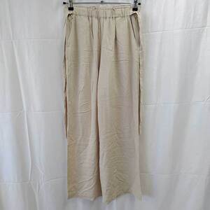 【中古・未使用品】マウジー GATHER WIDE PANTS ワイドパンツ 1 ベージュ 010ASA30-2550 レディース MOUSSY Mサイズ