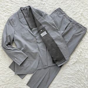 特大！3XL相当★neil barrett ニールバレット スーツ セットアップ トラベル スキニーフィット 灰色 グレー イタリア製 ビジネス メンズ 54