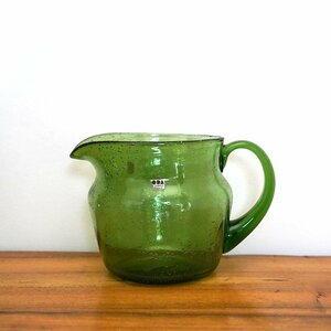 Erik Hoglund Pitcher/ Green Glass / Kosta Boda / Sweden / 1950s-70s エリック ホグラン ガラスボトル 瓶 北欧 ヴィンテージ