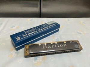 ○ (H) Tombo トンボ 複音ハーモニカ BARITONE C調 ハ長調 21穴 No.1821 C MAJOR ケース付 中古品 ④