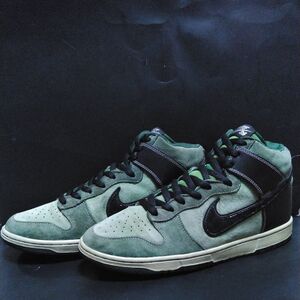 NIKE SBナイキエスビー2007年製DUNK SB HIGH BRUTダンク エスビー ハイ ブリュット緑/銀/黒スエード28.5㎝US10.5中古品305050-304