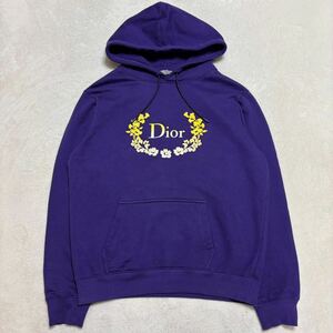 ■極美品 国内正規品 22aw Dior ディオール パーカー プルオーバー パープル 紫 高級 Mサイズ コットン 大きめのサイズ 313J691A0531