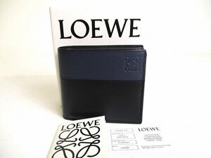 【未使用保管品】 ロエベ LOEWE アナグラム シャイニーカーフスキン コンパクトウォレット 2つ折り 財布 メンズ レディース