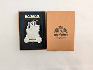 RONSON ロンソン オイルライター シルバーカラー 銀色 アンティーク RO1-0002 Nヘアーライン 喫煙具 ケース付き 6j-7-2