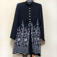 黒ロングシャツ 刺繍