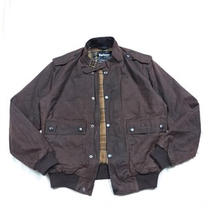 00s BARBOUR wax flyer jacket M ラスティック　バブアー　フライヤー　ジャケットフライトジャケット