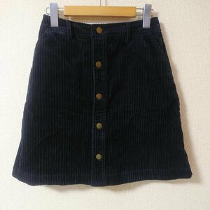 Ray BEAMS 0 レイビームス スカート ひざ丈スカート 前ボタンコーディロイスカート Skirt Medium Skirt 紺 / ネイビー / 10036455