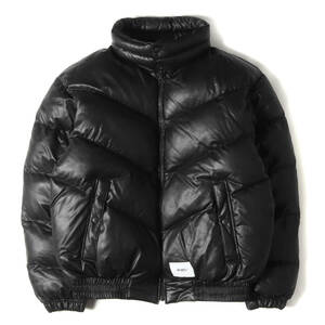 美品 WTAPS ダブルタップス ジャケット サイズ:L 21AW フェイクレザー 中綿 ジップ ジャケット TTL / JACKET SYNTHETIC ブラック 黒