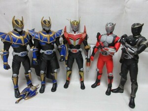 仮面ライダー　ソフビ　ビッグサイズフィギュア　5体　全長35㎝　龍騎シリーズ/リュウガ/ナイトサバイブ他　ジャンク/当時物/現状保管品