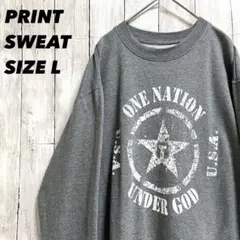 アメリカ古着　ONE NATION UNDER GODプリントスエットトレーナー