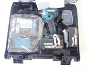 ② 未使用 makita マキタ TD173DRGX 充電式インパクトドライバ 18V セット品 バッテリ2個 充電器付 ブルー 激安１円スタート