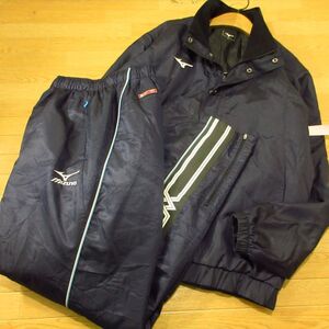 ◎使用少なめ！L 上下セット！MIZUNO ミズノ◆厚手 中綿 肉厚 ウィンドブレーカー ジャケット&パンツ 防寒 秋冬！◆メンズ 紺◆BA1192