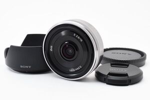 [美品] SONY SEL16F28 E 16mm F2.8 フード付属 Eマウント 単焦点レンズ 即決送料無料/A1693