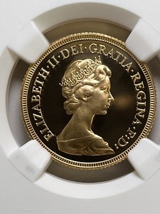 【最高鑑定】イギリス ヤングエリザベス ソブリン金貨 1980年 NGC PF70ULTRA CAMEO