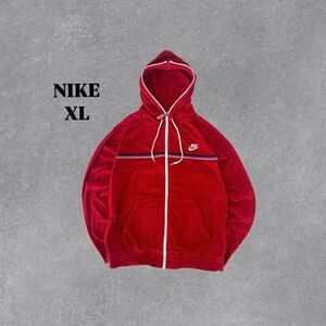 NIKE ナイキ ジップアップ パーカー トリコロール レトロ 赤 XL