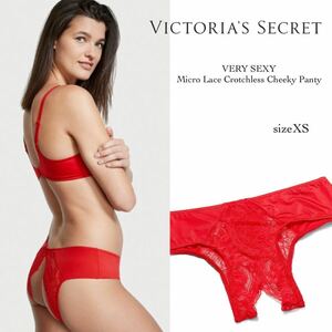 【新品】ヴィクトリアシークレット レースクロッチレスチーキーショーツ／Victoria