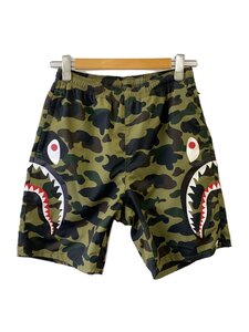 A BATHING APE◆SHARK/ショートパンツ/M/ポリエステル/GRN/グリーン/カモフラ/001SPI301020M