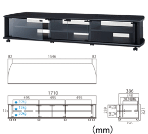 TV-BS170L 60v～70v型対応ローポジションテレビ台 ハヤミ工産 TIMEZ