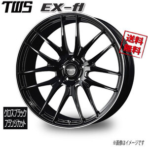 TWS TWS EX-fl グロスブラックフランジカット 22インチ 5H114.3 9J+28 4本 60 業販4本購入で送料無料