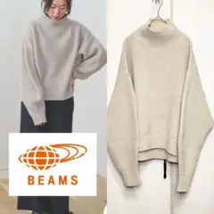 【試着のみ】 BEAMS HEART ボリュームスリーブ タートルネックニット