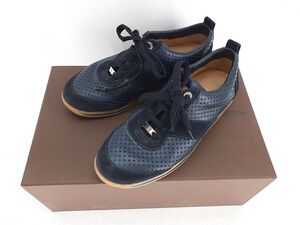 ルイウ゛ィトン パンチングレザー スニーカー メンズ ネイビー SIZE 5(約23ｃｍ）GO1003 LOUIS VUITTON ◆3105/高林店 ST