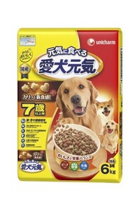 愛犬元気 7歳以上用 ビーフ・緑黄色野菜・小魚入り 6kg 犬用 ドッグフード