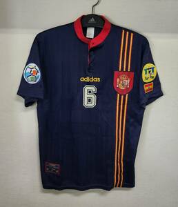 ユーロ96 スペイン FEF(3rd)#6 フェルナンド・イエロ Hierro 半袖 adidas正規 EURO 1996 L