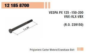 RMS 12185 8700 社外 ボルト クランクケース 平頭切り欠き M7x95 旧型ベスパ　ラージ