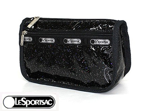 ♪新品♪LeSportsac 6502 BOXED TRAVEL COSMETIC (箱入り)♪9704 BLACK GLITTER♪トラベルコスメティック