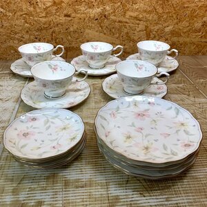 ★NARUMI★ ナルミ NARUMI BONE CHINA パステルガーデン まとめ売り カップ＆ソーサー 小皿 金彩 花柄 アンティーク コレクション 中古品