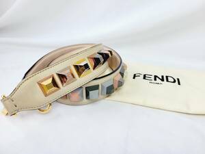 フェンディ ストラップユー レザー ショルダーストラップ ベージュ FENDI