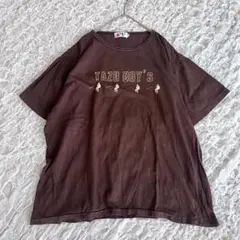 TAZU  半袖　プリントTシャツ　綿100% 日本製　茶色　ユニセックス