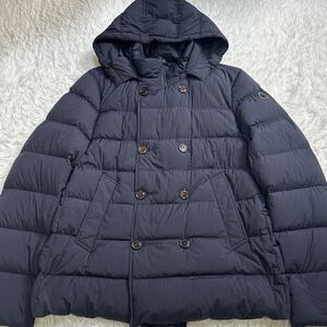 希少4XLサイズ◎ MONCLER モンクレール LOIRAC GIUBBOTTO ロイラック ダウンジャケット ブルゾン サイズ6 メンズ 肩ロゴ ネイビー フーディ