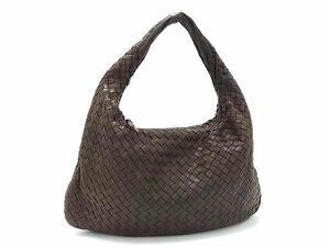 1円 BOTTEGA VENETA ボッテガヴェネタ イントレチャート レザー ワンハンドル ハンドバッグ ショルダーバッグ ブラウン系 BK2122