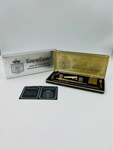 〇ROYAL CROWN ロイヤルクラウン ライター カフス ペン セット 金メッキ フランス製 喫煙グッズ