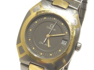 OMEGA オメガ メンズ クォーツ 時計 シーマスター ポラリス ☆ チタン × K18YG デイト グレー系 SEAMASTER TITANE QUARTZ 120ｍ ▼ 6H