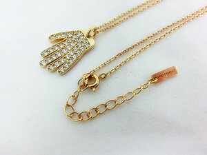 キングラムfhi☆SWAROVSKI スワロフスキー ネックレス ラインストーン ゴールドカラー アクセサリー 【中古】