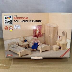 PLAN TOYS 9016 ベッドルーム 木製 ドールハウス DOLL HOUSE FURNITURE タイ製 ミニチュア 60size