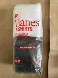 未開封 未使用 Hanes T-SHIRTS ヘインズ Tシャツ HANES JAPAN FIT 2P（2枚組）黒と白 表記M 100％コットン 丸首 TAGLESS COMFORT 5