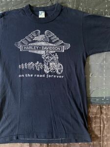 70s 80s harley davidson ビンテージ Tシャツ ハーレー 紺 navy vintage