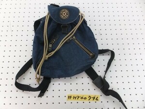 KIPLING キプリング キッズ ラバーロゴ リュックサック ネイビーブルー